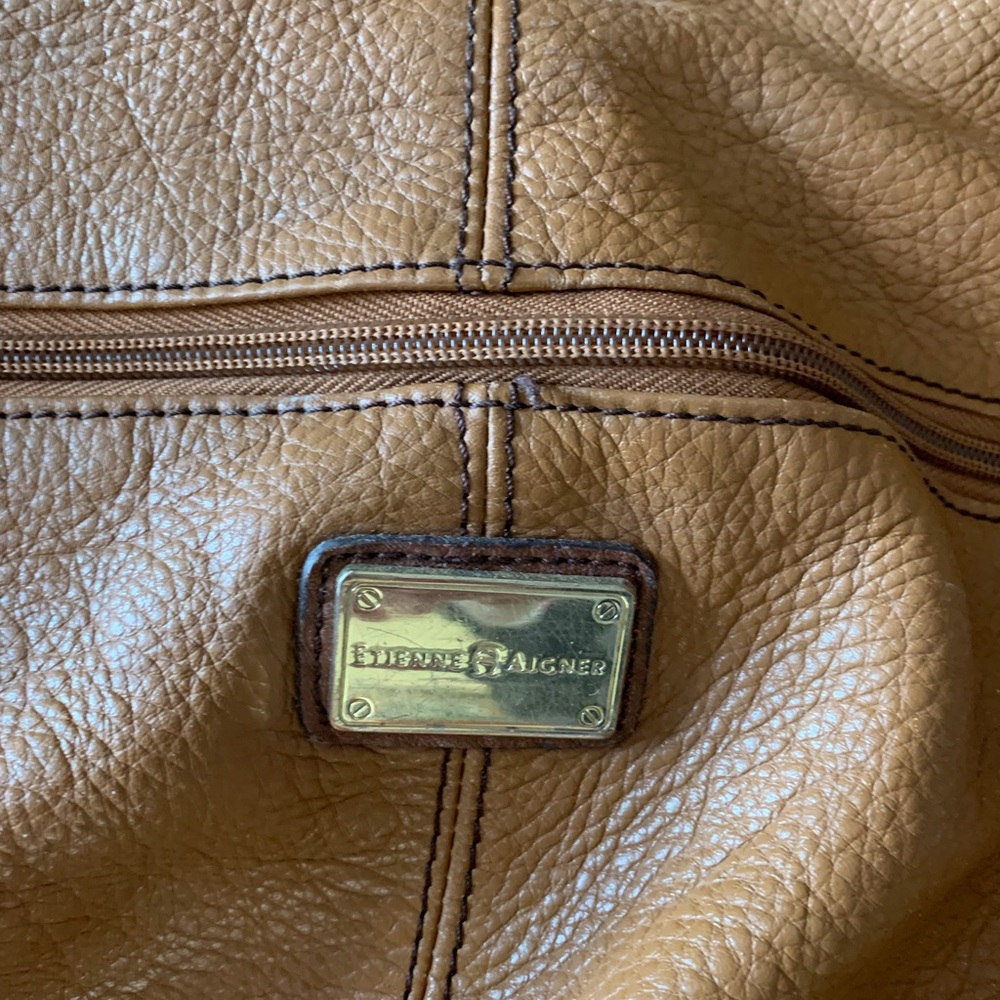 Etienne Aigner Cognac/Tan Leather Buckle Tote - Picture 2 of 3